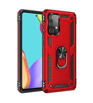 Samsung Galaxy A52 Kılıf Sofya Yüzüklü Silikon Kapak - Kırmızı