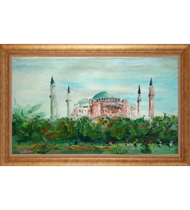 ALTIN ÇERÇEVELİ PASPARTULU TABLO CR1421