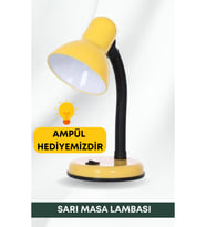 Esnek Çok Yönlü Masa Lambası, Sarı, Modern ve Şık Tasarım (Krem)