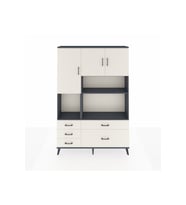 Arges Gardrop 8 Raflı 5 Çekmeceli 3 Kapaklı 132x30x195 Antrasit-Aytaşı