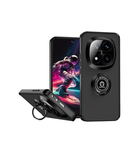 Redmi Note 14 Pro Plus Kılıf Montreal Yüzüklü Silikon Kapak - Siyah