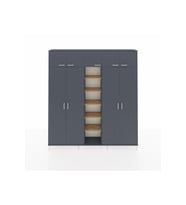Arges Dolap 18 Raflı 9 Kapaklı 220x30x243 Antrasit-Antrasit/Çam