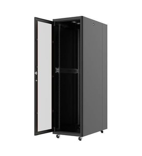AGER 22U 600x800mm Dikili Tip Siyah Kabinet Vega AG-VB22U6080S1 Cam Kapak