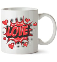 Love Baskılı Porselen Kupa Bardak
