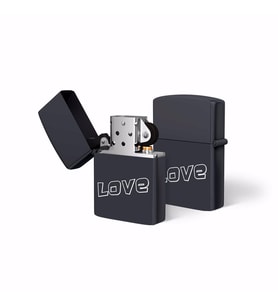 Star Elit Home Love Yazılı Siyah Benzinli Metal Çakmak