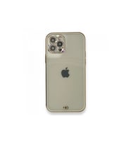 İphone 12 Pro Kılıf Liva Taşlı Silikon - Beyaz