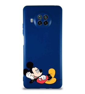 Xiaomi Mi 10T Lite Soft Premier Kapak Mickey Mouse-F Tasarımlı Silikon Kılıf - Lacivert (Şeffaf)