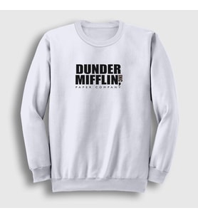 Presmono Unisex Beyaz Dunder Mifflin Dizi The Office Sweatshirt 345288tt (Beyaz)