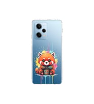 Redmi Note 12 Pro 5G ile Uyumlu Splash Tilki Tasarımlı Şeffaf Silikon Kılıf