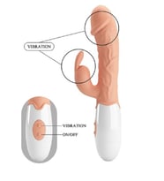 ETSMagaza Tavşan G Noktası Uyarıcılı 30 Titreşimli Silikon Damarlı Tavşan Vibratör