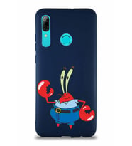 Huawei P Smart 2019 Soft Premier Kapak Bay Yengeç Tasarımlı Silikon Kılıf - Lacivert (Şeffaf)