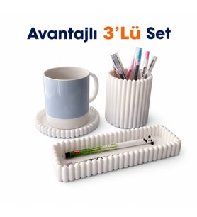 Masaüstü Düzenleyici Avantajlı 3'lü Set – Kalemlik, Çok Amaçlı Organizer ve Düzenleyici Seti