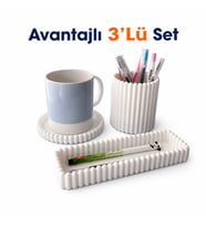 Masaüstü Düzenleyici Avantajlı 3'lü Set – Kalemlik, Çok Amaçlı Organizer ve Düzenleyici Seti