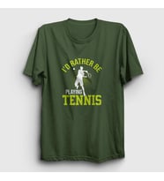 Presmono Unisex Haki I Rather Play Spor Tennis Tenis T-Shirt 334680tt (Haki)