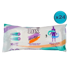 Lüx Hasta Vücut Temizleme Islak Mendil Havlu 50 Yaprak XL (24 Lü Set)