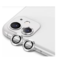 Apple iPhone 12 Mini Kamera Koruyucu Lens Mercek Metal Çerçeveli 2li Set Gümüş Gri - Silver