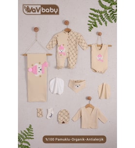 VavBaby Organik Hastane Çıkışı 10’lu Polar Bear-Pembe