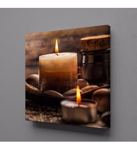 KAHVERENGİ MUM RESİMLERİ KANVAS TABLO 50x50cm (Karışık)