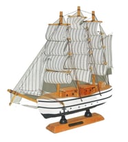 Monalisa Home 32 cm Uzunlukta Ahşap Yelkenli Maket Gemi