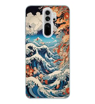 Redmi Note 8 Pro Uyumlu Kanagawa Dalga Desenli Şeffaf Telefon Kılıfı