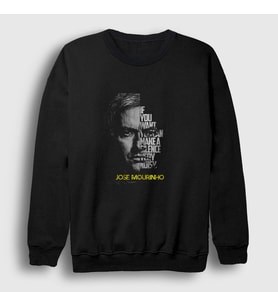 Presmono Unisex Siyah Silence Jose Mourinho Sweatshirt 339778tt