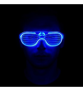Periboia Mavi Led Işıklı Parti Gözlüğü - Neon Glow Gözlük 3 Modlu (Çok Renkli)