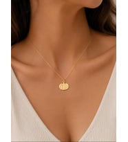 Kişiye Özel 925 Ayar Gümüş Minimalist Balkabağı Kolye (Gold)