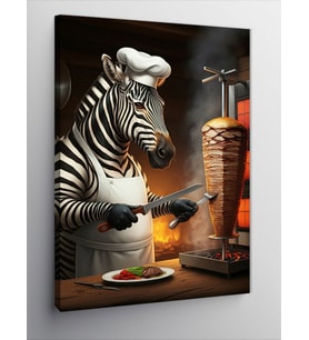 Kanvas Tablo Dönerci Zebra