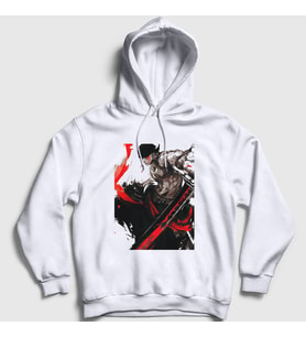 Presmono Unisex Beyaz Zoro Anime One Piece Kapüşonlu Sweatshirt 136257tt