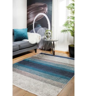 Dijital Kaymaz Yıkanabilir Mavi Modern Salon Halısı Mutfak Halısı Koridor Halısı Yolluk HLN908