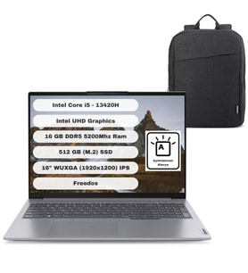 Lenovo Thinkbook 16 G6 Irl GTICNT Intel Core I5 13420H 16GB 512GB SSD Freedos 16" Wuxga 21KH00SXTR + Çanta Hediyeli