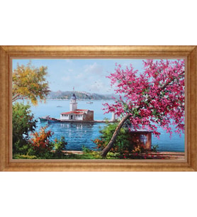 ALTIN ÇERÇEVELİ PASPARTULU TABLO CR645