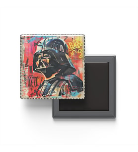 Darth Vader - Baskılı Buzdolap Magneti Kare - 9x9 cm