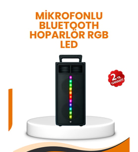 Bluetooth Işıklı Hoparlör – 2X5W Güç Usb + Tf Kart + Fm Radyo Siyah Renk