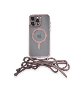 Newface Apple iPhone 12 Pro Kılıf Divo Lazer Askılı Magsafe Kapak - Pembe