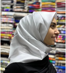 Düz Fon İpek Twill Eşarp 4053 (Gümüş)