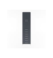 Hyperion Dolap 3 Raflı 7 Çekmeceli 2 Kapaklı 60x44x243 Antrasit-Antrasit