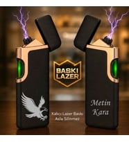 İsme Özel Premium Şarjlı Çakmak - Çift Yön Baskı Opsiyonu- Aslan Kurt Kartal Logo Seçenekleriyle