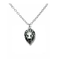 Majestic Lion – Aslan Başı Figürlü Unisex Kolye (60 cm Zincirli) (Gümüş)