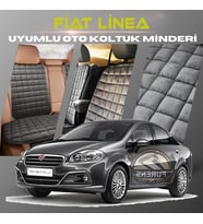 Fiat Linea Antrasit Renk Tay Tüyü Cepli & Terletmez Sırtlı Oto Koltuk Minder Seti - Koltuk Koruma Kılıfı (ÖN & ARKA TAM SET)