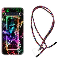 TCL 10L 10 Plus 10SE 20E 20SE 30 L7 Kılıf Boyun Asklı Rasta Silikon Butterfly Neon 1684
