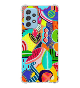 PrintiFy Samsung Galaxy A72 Uyumlu Retro Color 6 Baskılı Şeffaf Köşe Korumalı Antişok Kılıf