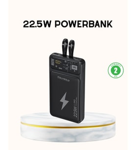 Powerbank Hızlı Şarj 10000 Mah Dahili Kablo
