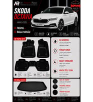 SKODA OCTAVIA e-TECH 2023-2026 Araca Özel 3D Paspas + 3D Bagaj Havuzu