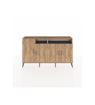 Arges Konsol 6 Raflı 4 Kapaklı 176x30x99 Çam-Çam/Antrasit
