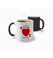 BK Gift Kişiye Özel Dünyanın En İyi Annesi Tasarımlı Sihirli Kupa Bardak-12 (Beyaz)