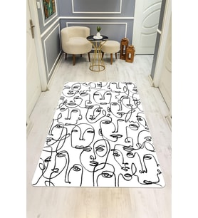 Modern Desenli Dijital Baskı Kaymaz Taban Halı H1124
