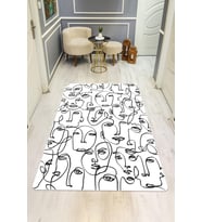 Modern Desenli Dijital Baskı Kaymaz Taban Halı H1124