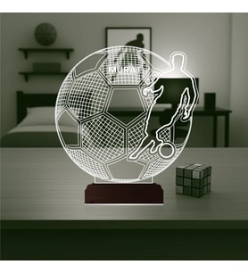 Luvivia Futbolcu Ronaldo Futbol Taraftar Kişiye Özel 3D Lamba - Masa Gece Lambası