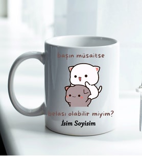 Komik - Esprili Kupaa BAŞIN MÜSAİTSE BELASI OLABİLİRMİYİM Tasarımlı Komik Kupaa Bardakk